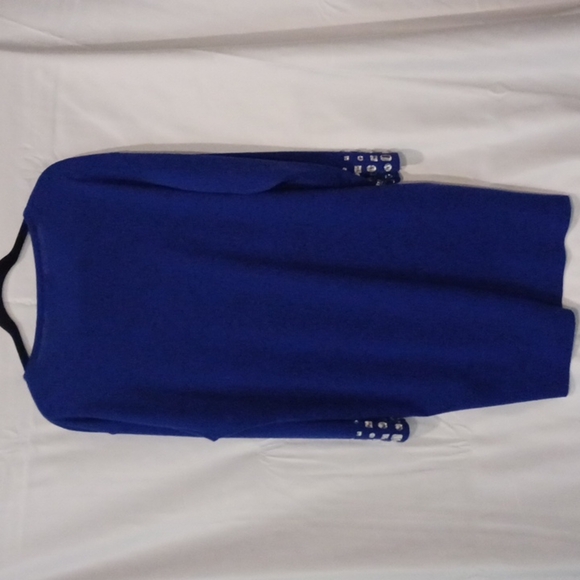 NWT EVAN PICONE wool blend sweater Midi Dress with gem embellishments. M. NWT - Picture 5 of 5